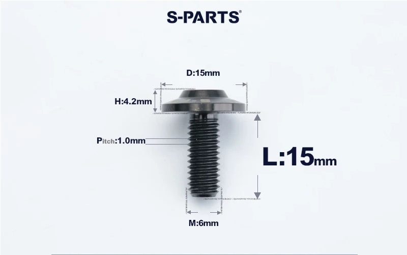 SPARTS M6×8–45mm D15 Titanium Button Head Bolts for Motorcycles