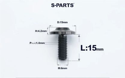 SPARTS M6×8–45mm D15 Titanium Button Head Bolts for Motorcycles