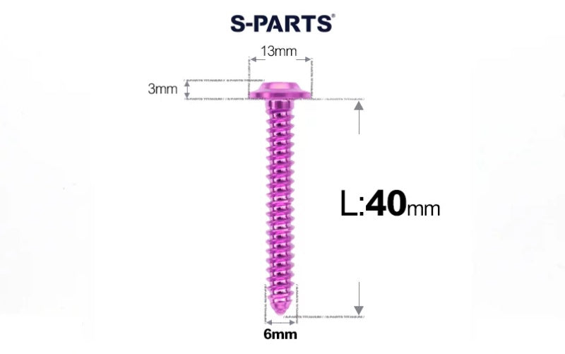 SPARTS M6 Titanium Flanged Button Head Self-Tapping Bolt D13