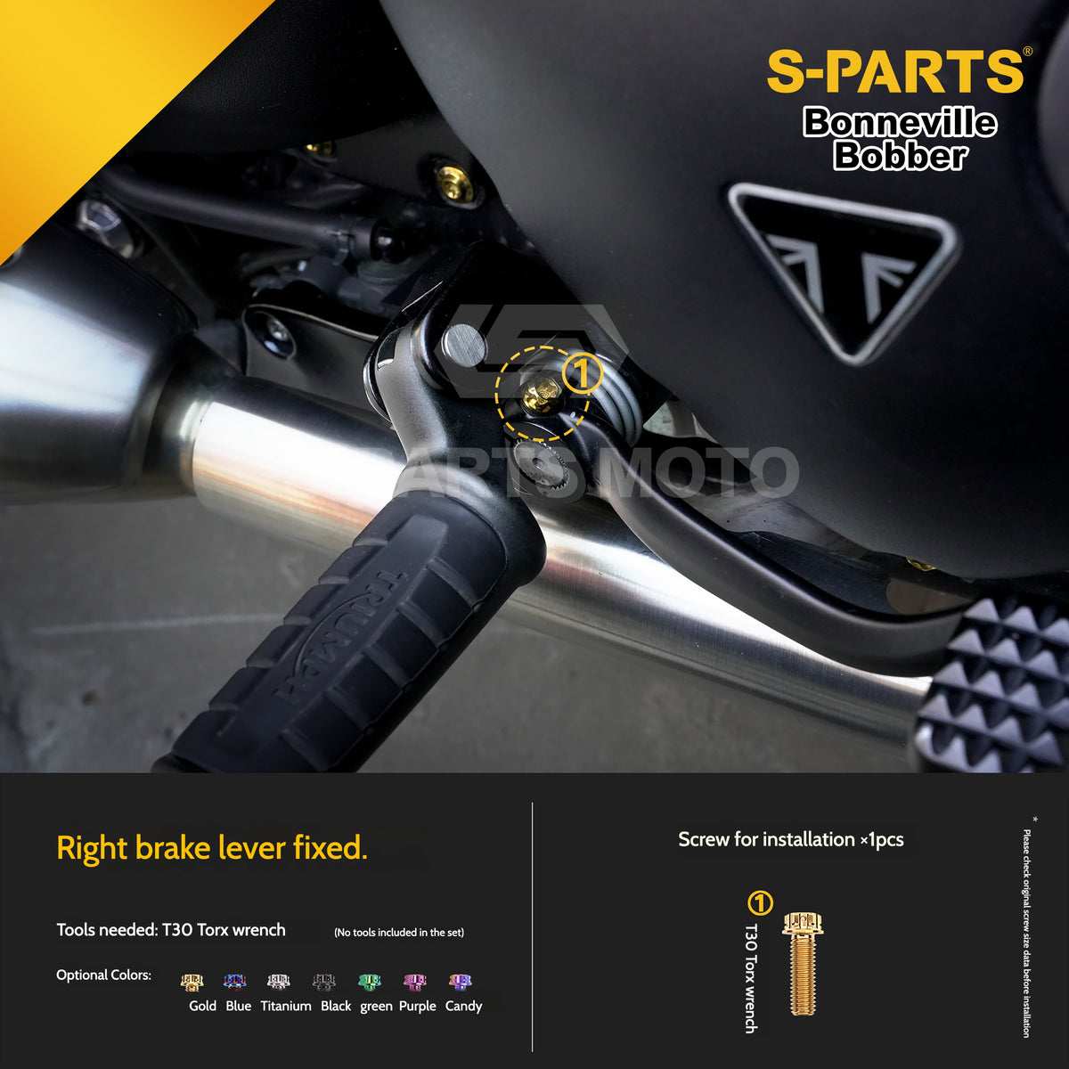 SPARTS Titanium Set Screws for Triumph Bonneville Bobber Motorcycle