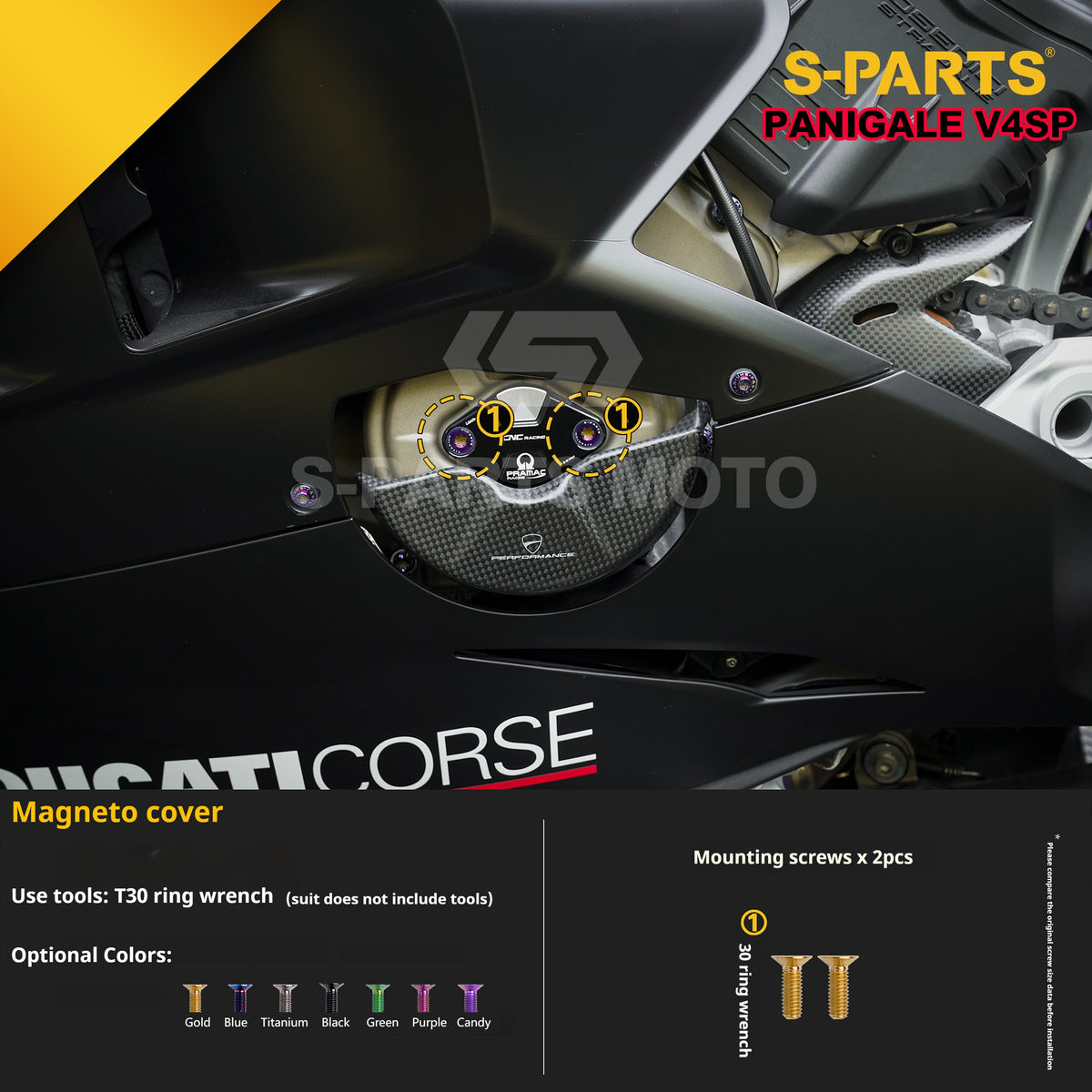 SPARTS TC4 Titanium Bolt Kit for Ducati Panigale V4SP Motorcycle