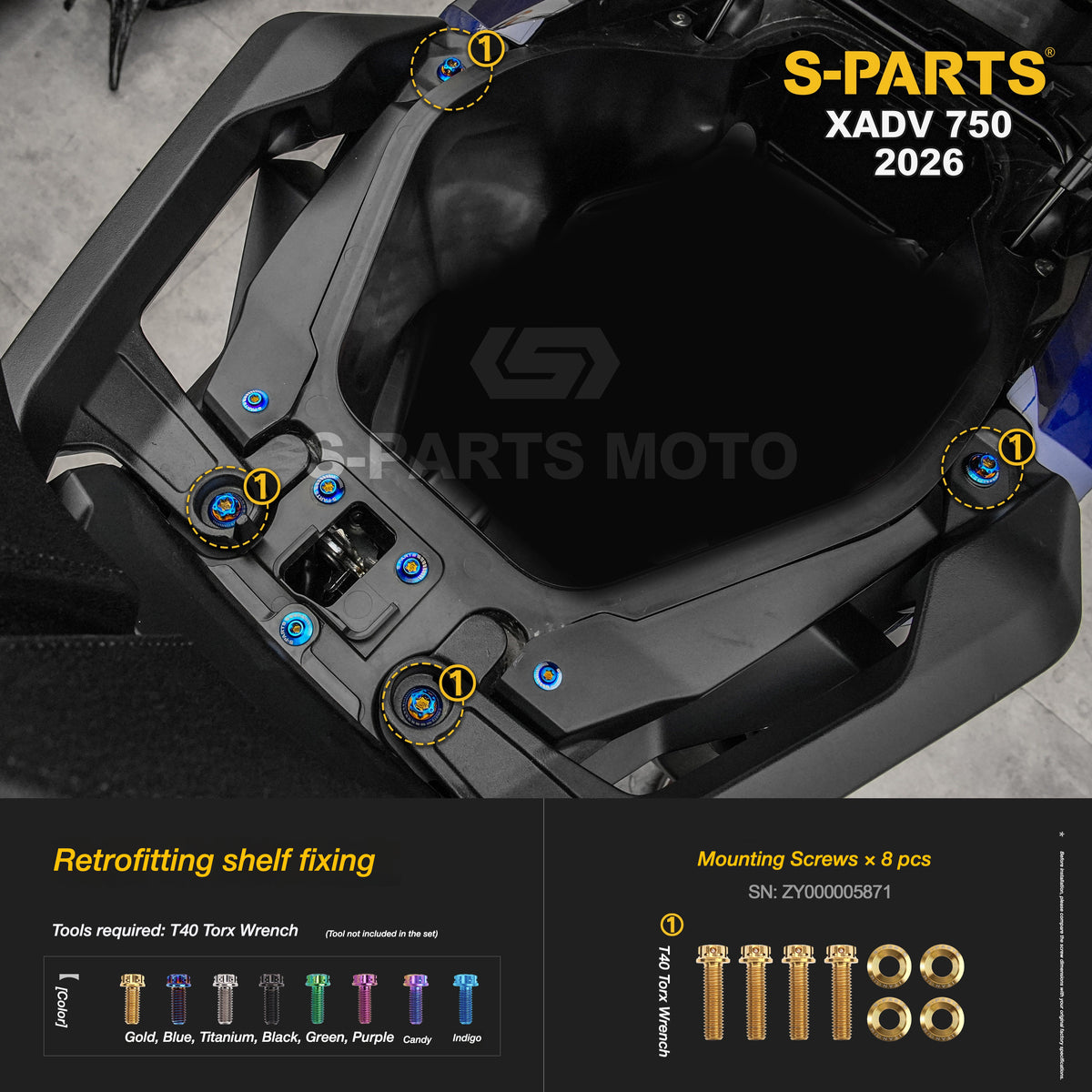 SPARTS Titanium Bolt Kit for Honda X-ADV 750 2026 Bodywork Fasteners