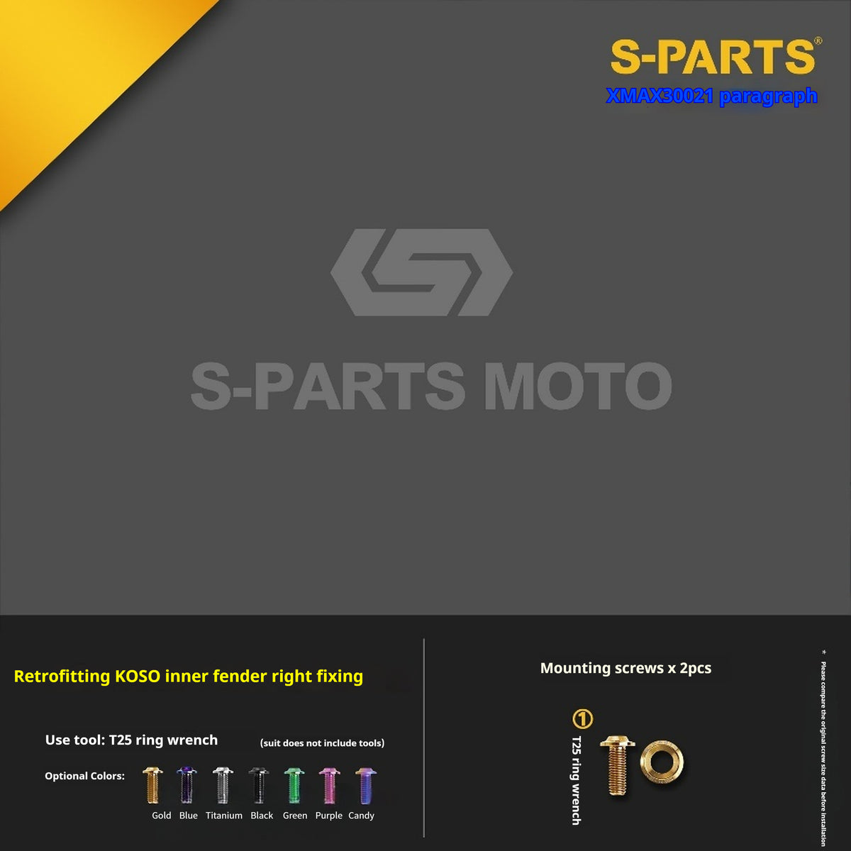 SPARTS Titanium Bolt Kit for 2021 Yamaha XMAX 300 Motorcycle Upgrade