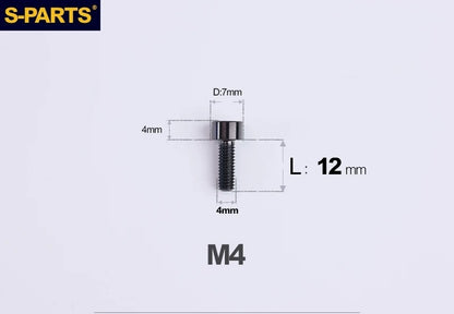 SPARTS Titanium Socket Head Bolts M4x6–25mm for Motorcycles