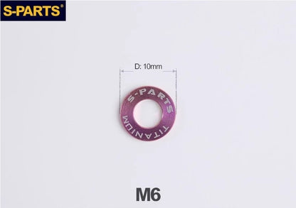 S-PARTS M3 / M4 / M5 / M6 / M8 / M10 / M12 TC4 Titanium Flat Washers forMotorcycles & Bicycles