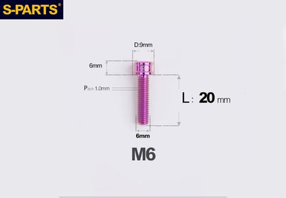 SPARTS M6×10–40mm SL Super Lightweight Titanium Socket Cap Bolts for Bicycles