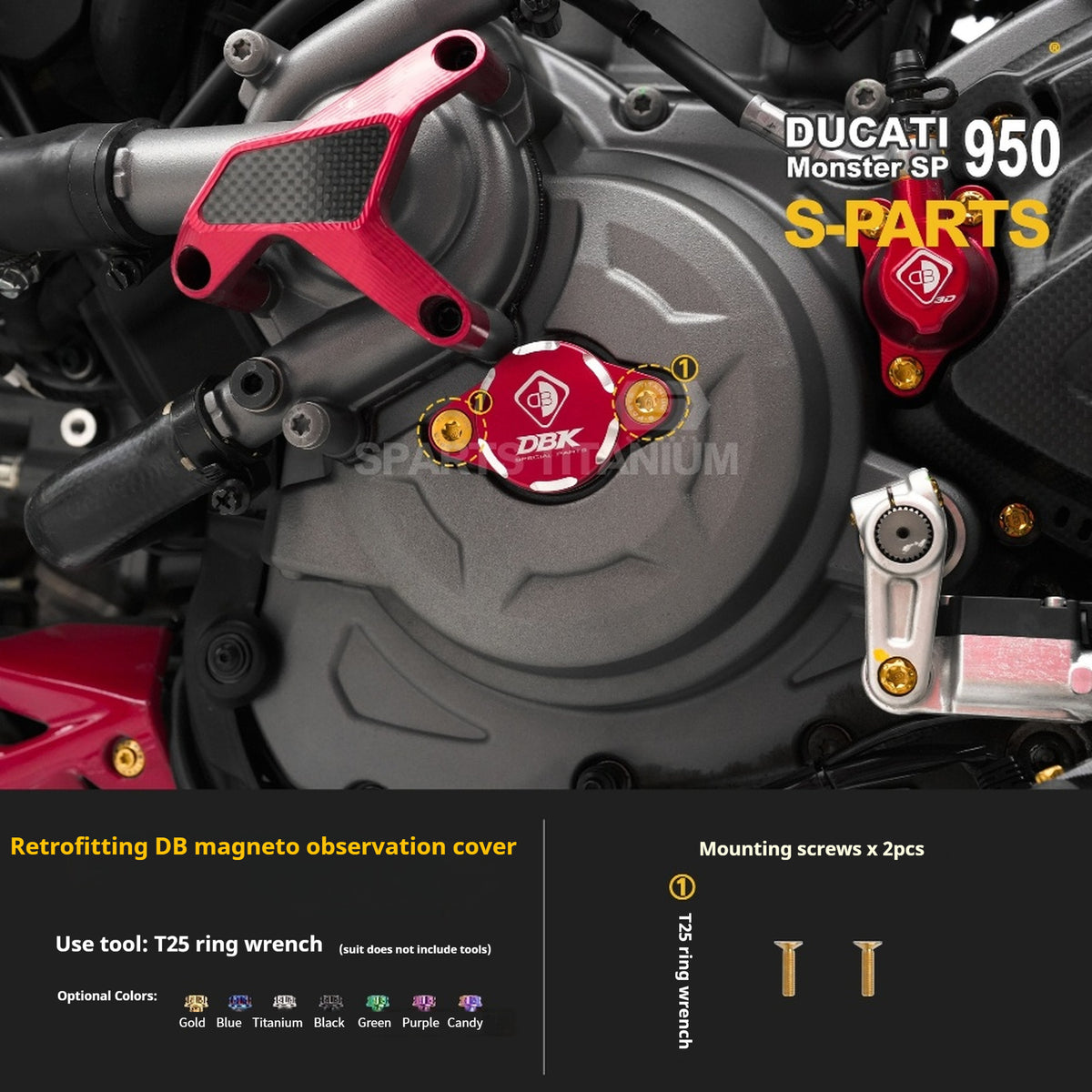 SPARTS Titanium Bolt Kit for Ducati New Monster SP 950 – CNC Titanium Upgrade Kit