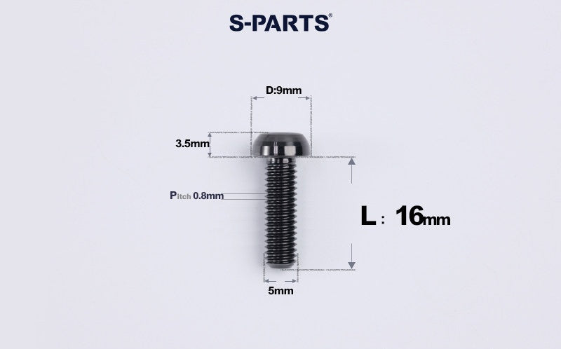 SPARTS A2 M5 Titanium Button Head Bolts for Bicycle Brake Caliper Upgrades Ultra-Light Fasteners