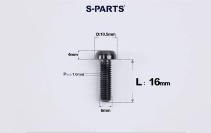 SPARTS M6×8–35mm Titanium Button Head Bolts for Bicycle Brake Calipers