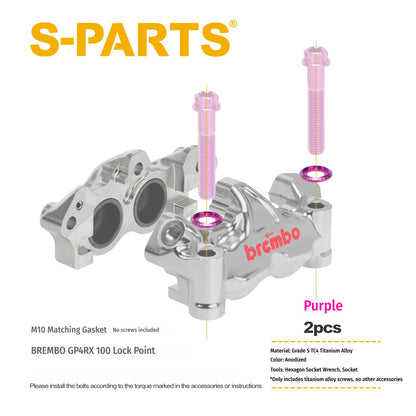 SPARTS Titanium Caliper Bolt Kit for BREMBO GP4 RX 100 | TC4 Titanium Brake Caliper Screws