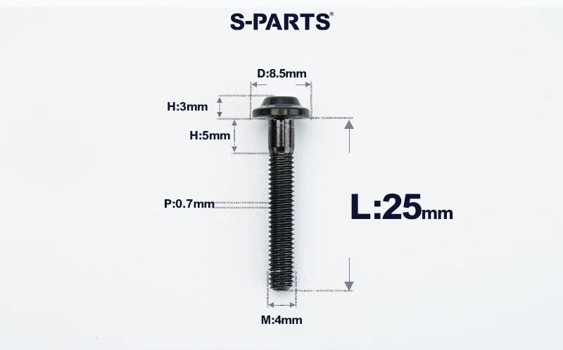 SPARTS M4✖️6–30mm D8.5 Titanium Torx Flanged Button Head Bolts