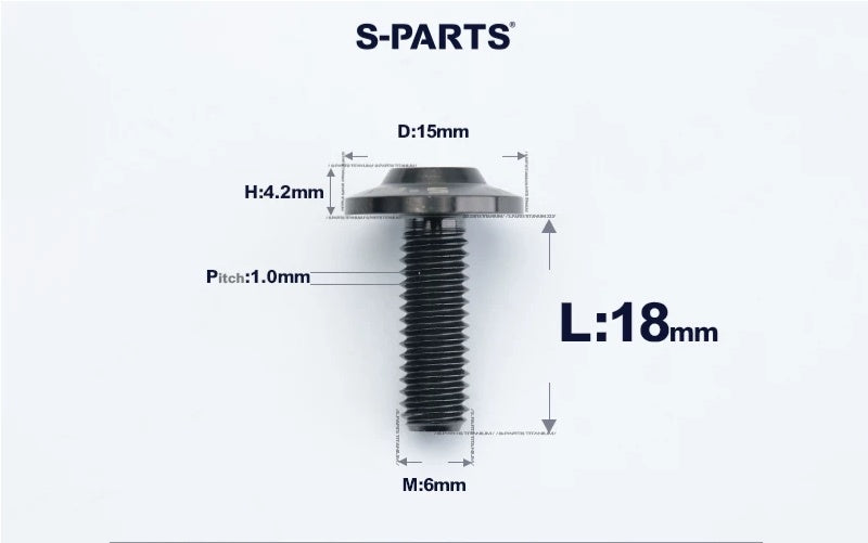 SPARTS M6×8–45mm D15 Titanium Button Head Bolts for Motorcycles