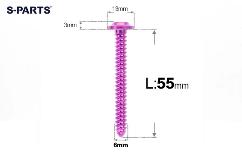 SPARTS M6 Titanium Flanged Button Head Self-Tapping Bolt D13