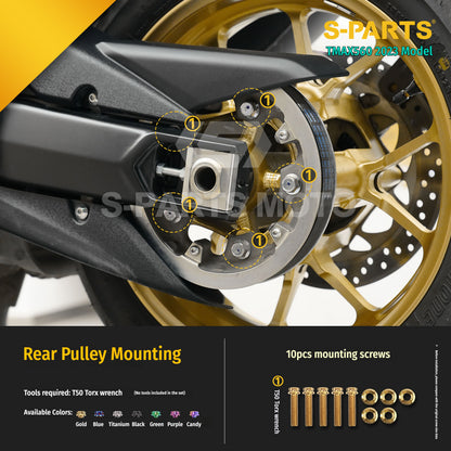 SPARTS Titanium Bolt Kit for Yamaha TMAX560 2023-Rear / Drive / Exhaust System
