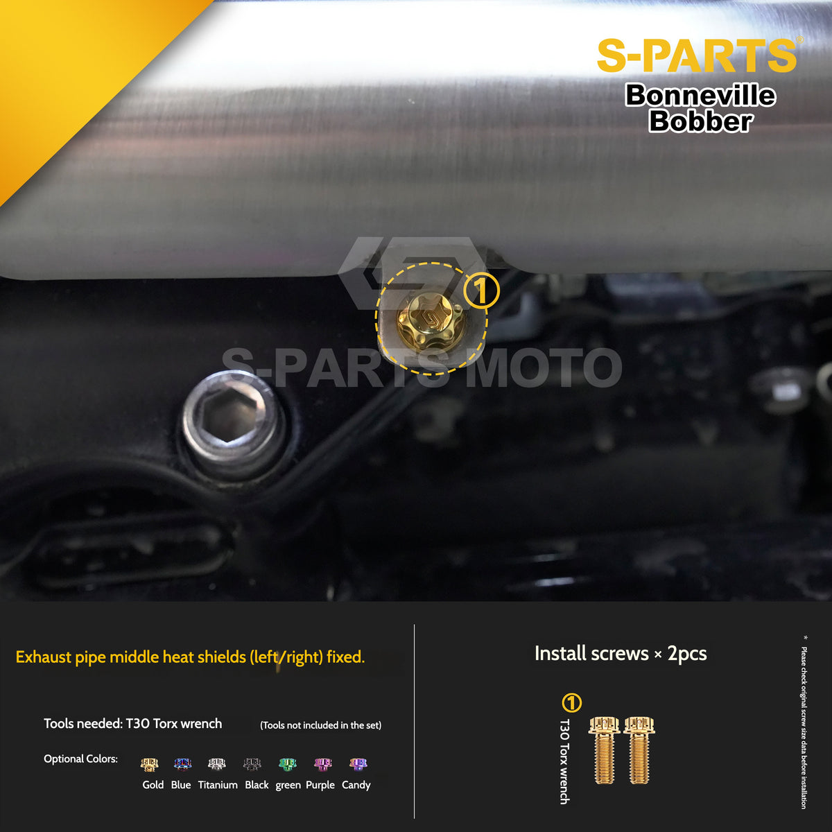 SPARTS Titanium Set Screws for Triumph Bonneville Bobber Motorcycle