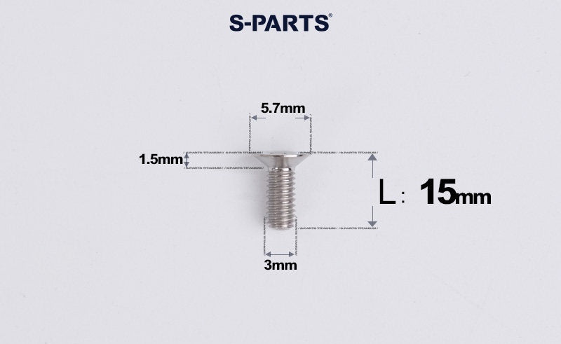 SPARTS Series M3 L6-30 Countersunk Titanium Bolt for motocycle