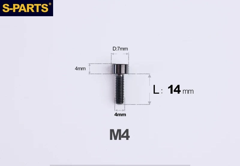 SPARTS Titanium Socket Head Bolts M4x6–25mm for Motorcycles