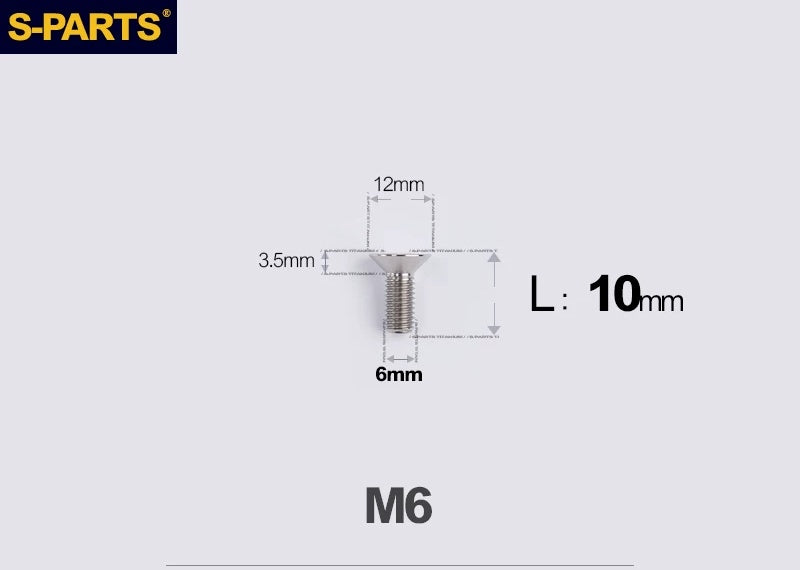 SPARTS M6×10–65mm Titanium Torx Countersunk Bolts for Motorcycle Frames