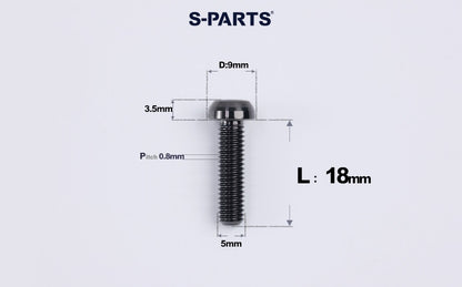 SPARTS A2 M5 Titanium Button Head Bolts for Bicycle Brake Caliper Upgrades Ultra-Light Fasteners