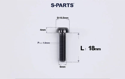 SPARTS M6×8–35mm Titanium Button Head Bolts for Bicycle Brake Calipers