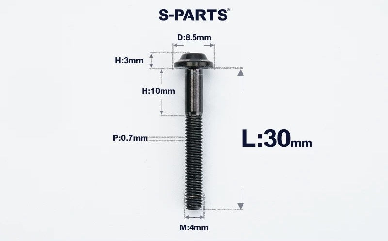 SPARTS M4✖️6–30mm D8.5 Titanium Torx Flanged Button Head Bolts