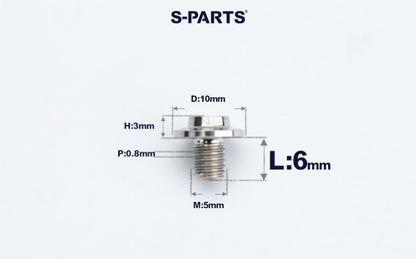 SPARTS A3 M5×L6-50 D10 Titanium Button Head Bolt for Motorcycle & Bicycle Lightweight Custom Fasteners