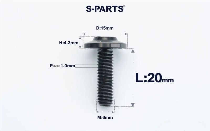 SPARTS M6×8–45mm D15 Titanium Button Head Bolts for Motorcycles