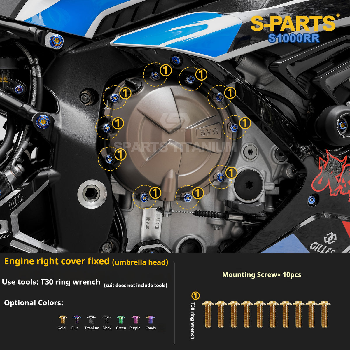 SPARTS | BMW S1000RR Titanium Bolt Upgrade Kit