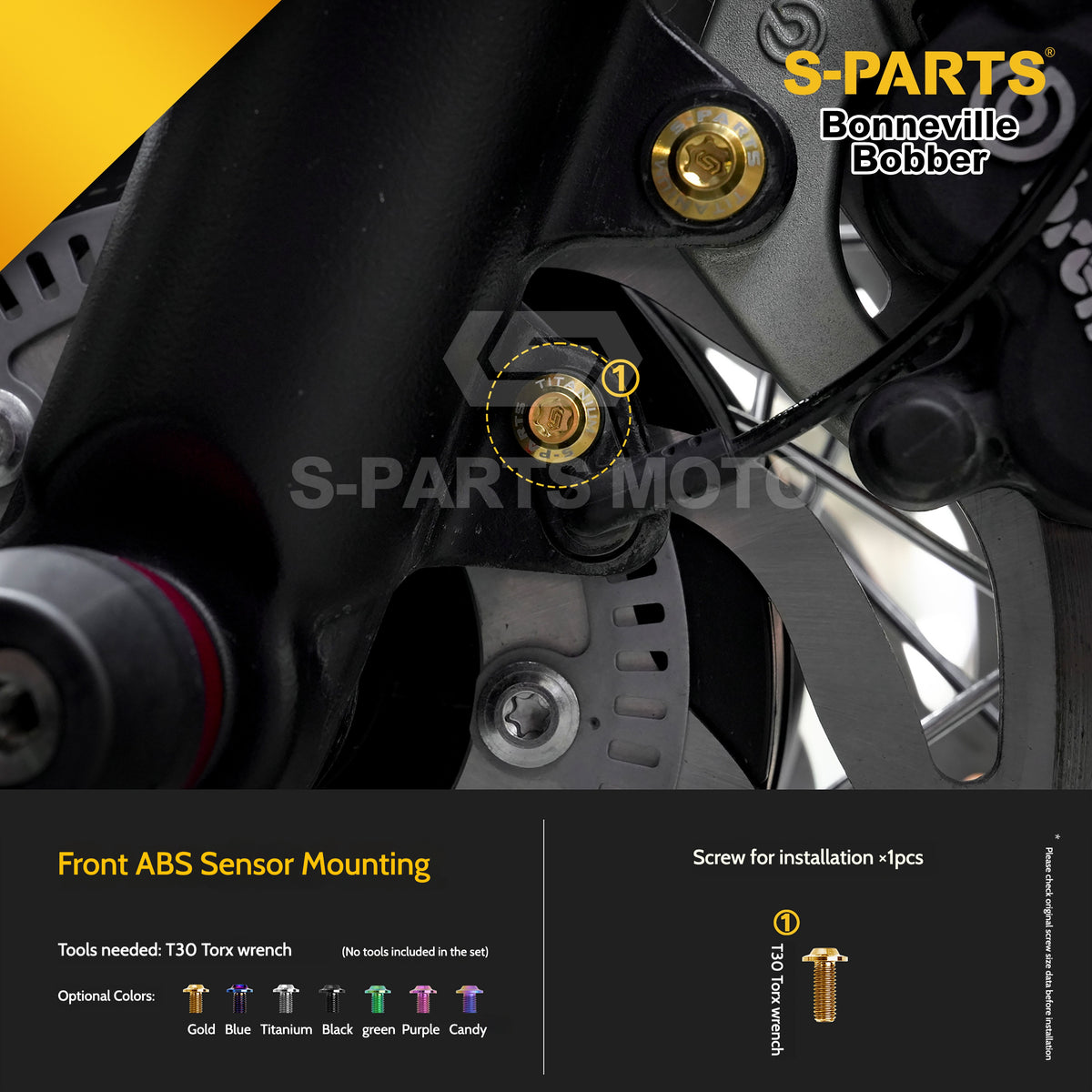 SPARTS Titanium Set Screws for Triumph Bonneville Bobber Motorcycle
