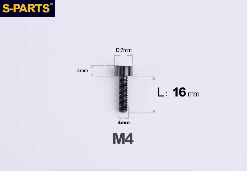 SPARTS Titanium Socket Head Bolts M4x6–25mm for Motorcycles