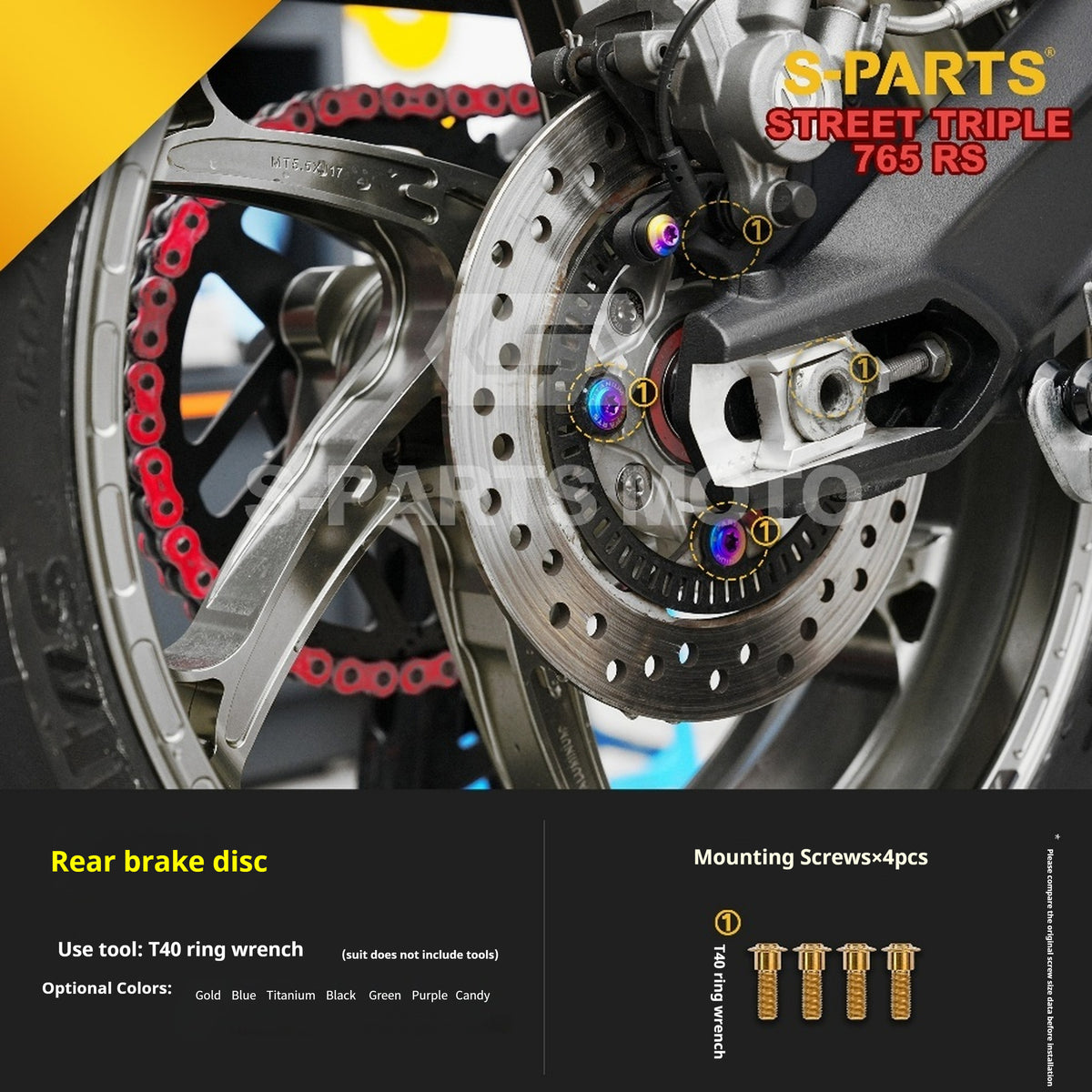 SPARTS Titanium Screw Set for Triumph Street Triple RS –CNC Titanium Upgrade Kit