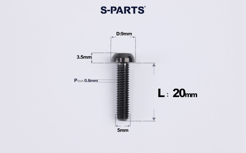 SPARTS A2 M5 Titanium Button Head Bolts for Bicycle Brake Caliper Upgrades Ultra-Light Fasteners