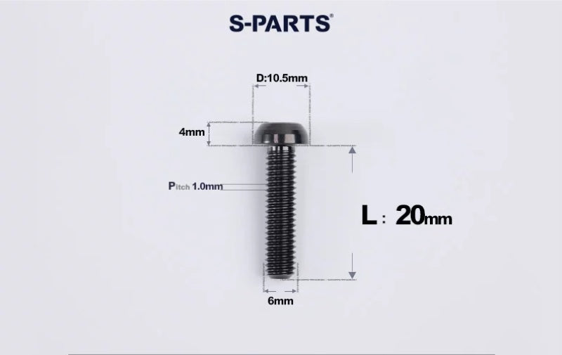 SPARTS M6×8–35mm Titanium Button Head Bolts for Bicycle Brake Calipers