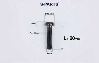 SPARTS M6×8–35mm Titanium Button Head Bolts for Bicycle Brake Calipers