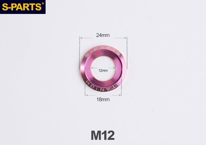 S-PARTS M3 / M4 / M5 / M6 / M8 / M10 / M12 TC4 Titanium Flat Washers forMotorcycles & Bicycles