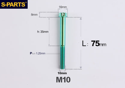 SPARTS M10 L12-120mm P1.25 A3 Series Standard Head Titanium Bolt |  Motorcycle  Upgrade