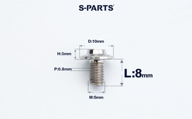 SPARTS A3 M5×L6-50 D10 Titanium Button Head Bolt for Motorcycle & Bicycle Lightweight Custom Fasteners