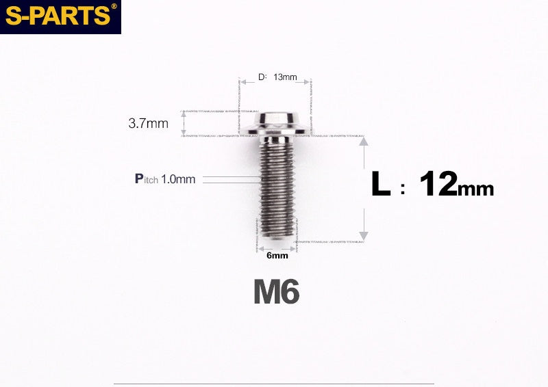 SPARTS A3 M6 D13 Titanium Button Head Bolts for Motorcycle Upgrades