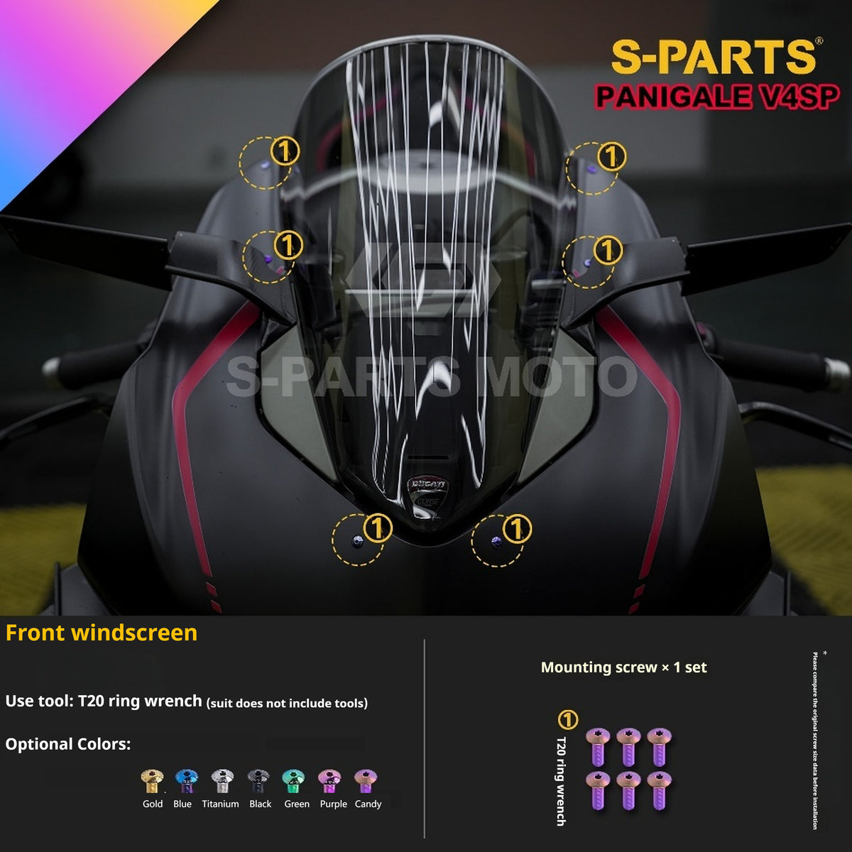 SPARTS TC4 Titanium Bolt Kit for Ducati Panigale V4SP Motorcycle