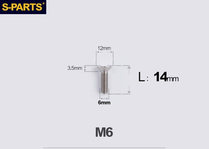 SPARTS M6×10–65mm Titanium Torx Countersunk Bolts for Motorcycle Frames