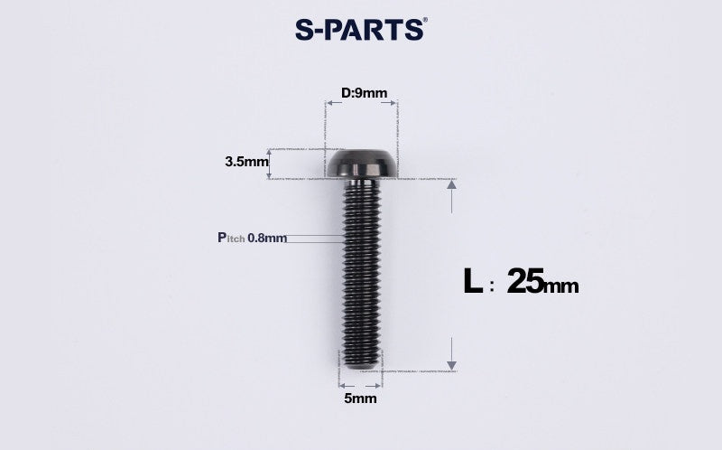SPARTS A2 M5 Titanium Button Head Bolts for Bicycle Brake Caliper Upgrades Ultra-Light Fasteners