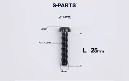 SPARTS M6×8–35mm Titanium Button Head Bolts for Bicycle Brake Calipers