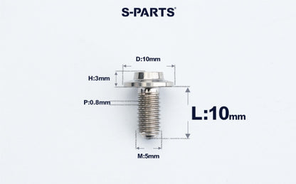 SPARTS A3 M5×L6-50 D10 Titanium Button Head Bolt for Motorcycle & Bicycle Lightweight Custom Fasteners