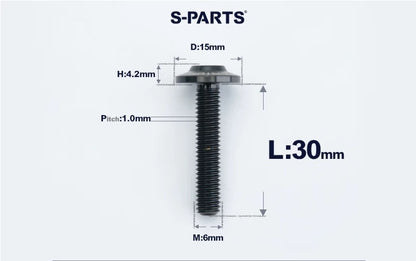 SPARTS M6×8–45mm D15 Titanium Button Head Bolts for Motorcycles