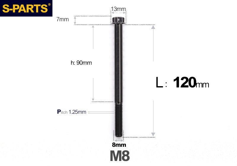 SPARTS M8 A3 Titanium Bolts TC4 Standard Head Fasteners