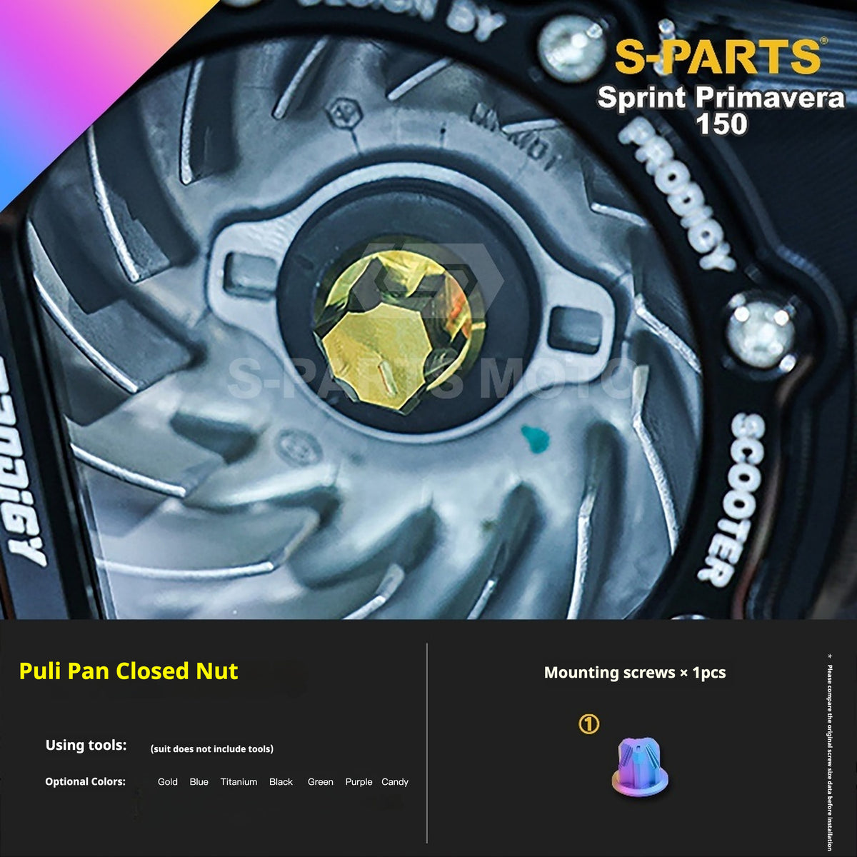 SPARTS Titanium Screw Set for Vespa Sprint/Primavera 150 – Custom Candy Color & CNC Titanium Upgrade Kit