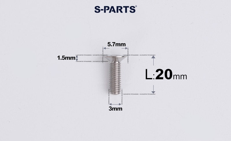 SPARTS Series M3 L6-30 Countersunk Titanium Bolt for motocycle