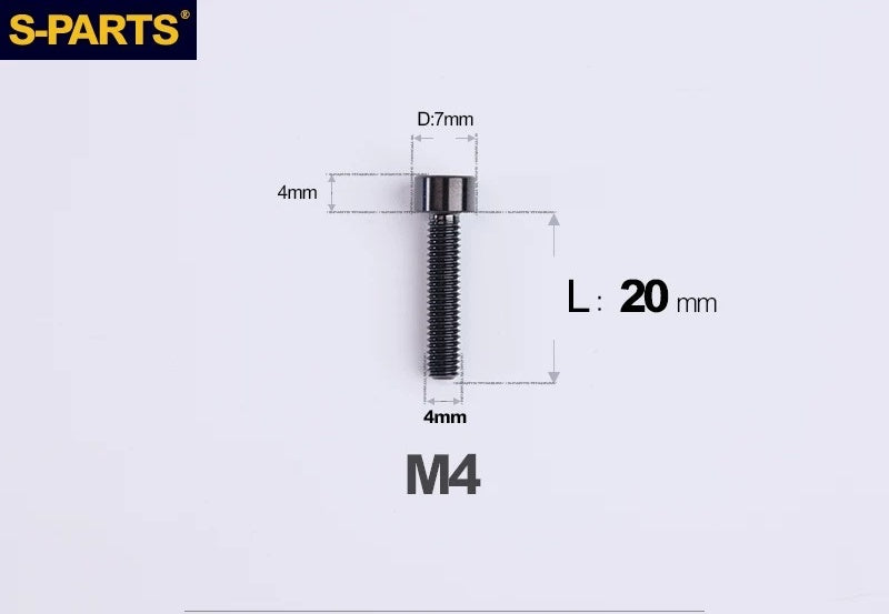 SPARTS Titanium Socket Head Bolts M4x6–25mm for Motorcycles