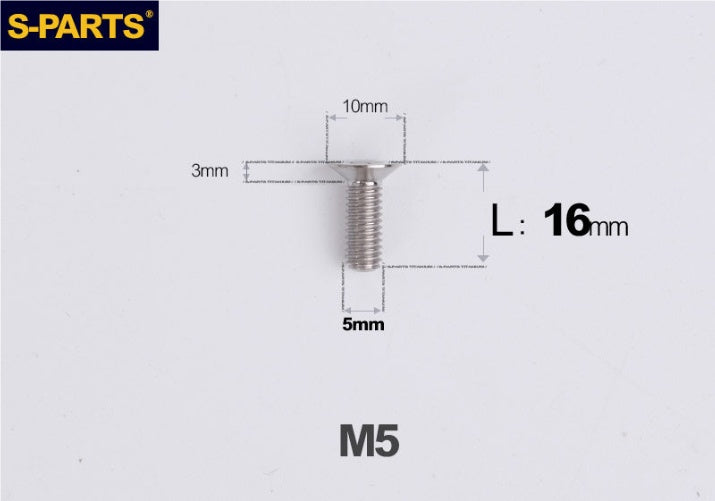 SPARTS M5×8-50mm Countersunk Titanium Alloy Bolt