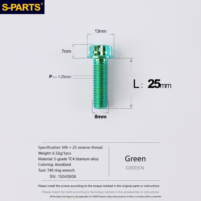 SPARTS Titanium MirrorMotorcycle Rearview Mirror Bolts· M8/M10